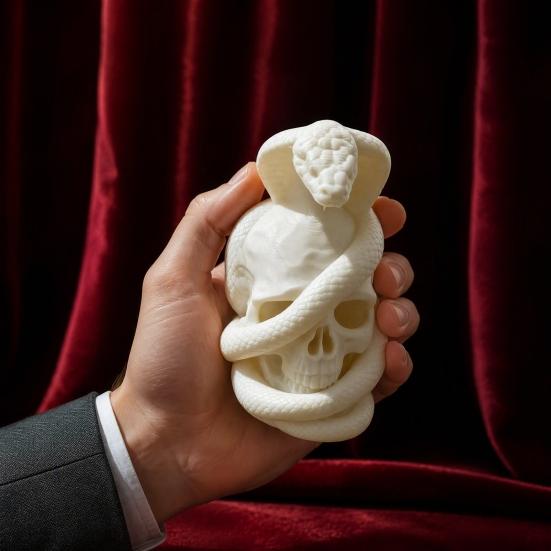 Готические Украшения-Черепа 3D-Печать и Фигурка Змеи, Художественная Скульптура, Креативные Уникальные Оккультные Стилевые Подарки, Украшение-Скелет для Хэллоуина