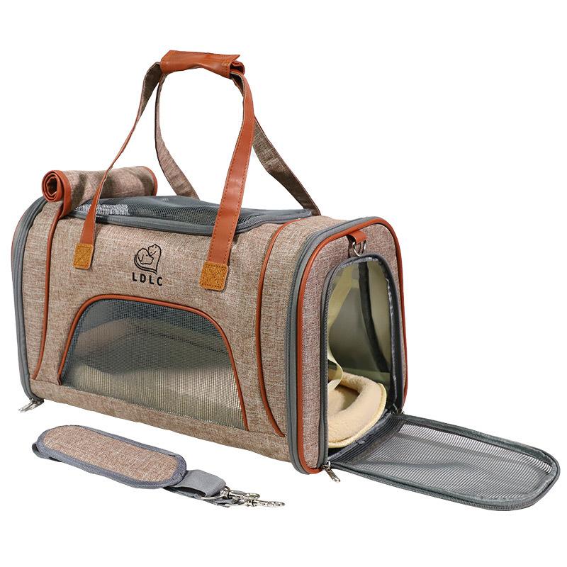 Pet bag aviation license to go out portable folding cat bag high-end travel car dog bag breathable messenger