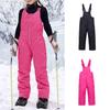 Детские комбинезоны для снега, лыжные штаны с регулируемыми ремнями, утепленные водонепроницаемые зимние комбинезоны, ветрозащитные комбинезоны для зимних видов спорта