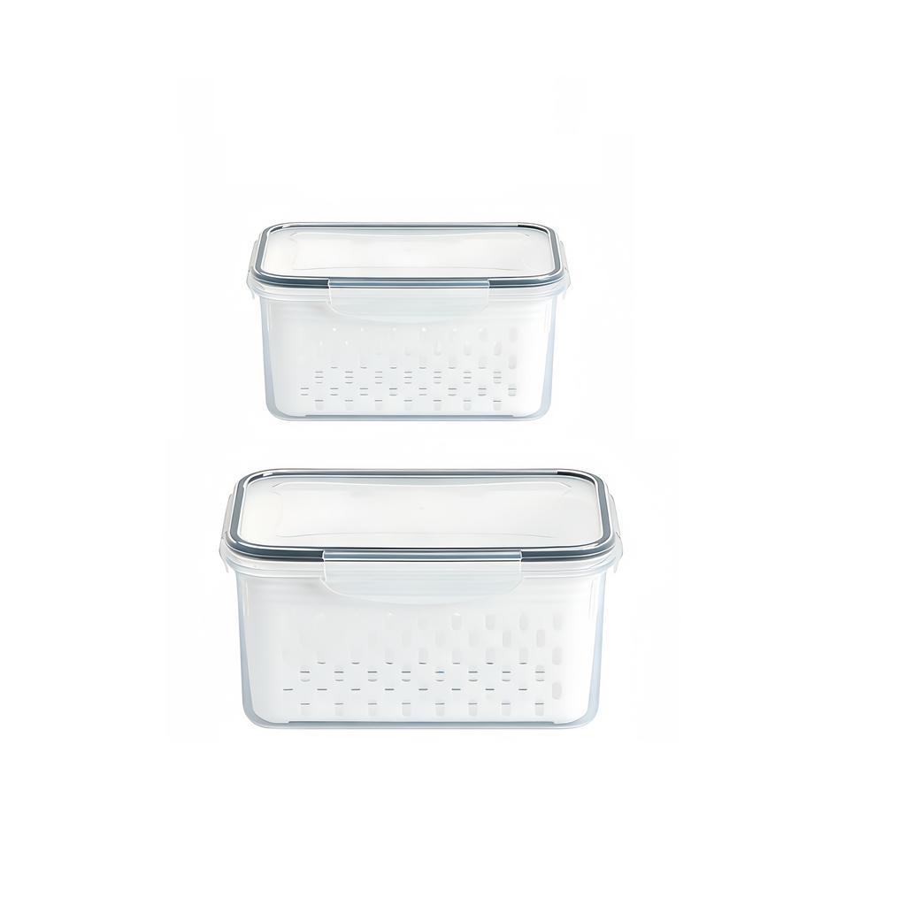 Refrigerator Food Storage Container with Filter Lid Keep Fruits Vegetables Berries and Meat Fresh for Longer Plastic Container