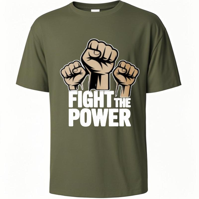 Breathable Boys summer t shirt Vintage Fight The Power Fists Raised Hiphop For him Tee shirt Oversized Tshirt Everyday Tee