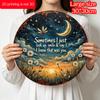 2D Flat, 1pc Round Aluminum Memorial Plaque - Vintage Starry Sky and Dandelion Design with Heartfelt Quote, Perfect for Garden, Balcony, Bedroom