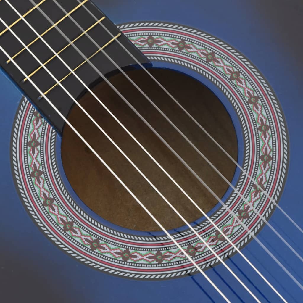 Western Guitar with Cutaway 6 Strings Blue Shaded 38