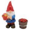 2pcs Garden Gnome Good Luck Blessings Holding Flower Gnome Colorfast Gnomes Lawn Ornaments Barrel