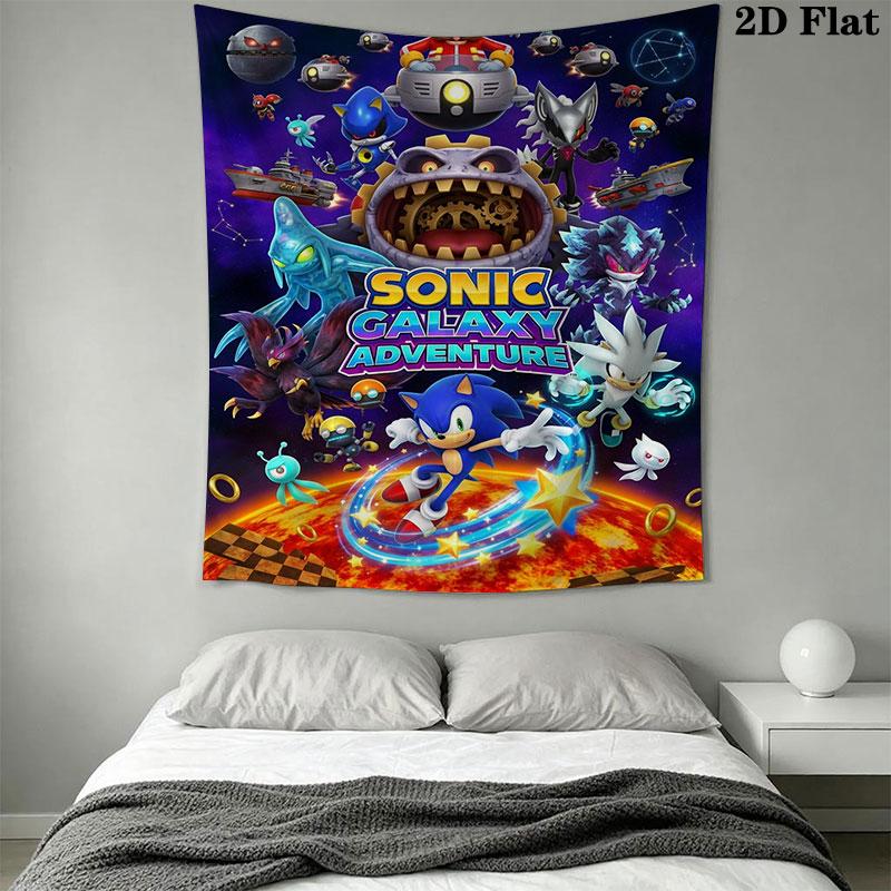 Hedgehog Sonic Trail Wall Hanging Printed Fabric Blanket Decorative Tapestries for Bedroom Living Room Home Decor
