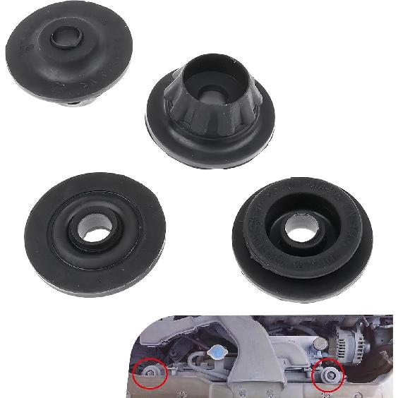Pack-4 Car Radiator Mount Bushing, Durable Rubber Shock #21506-4M400 & #21507-4M400 Compatible with Nisan Altima Cube NV200 Sentra Versa Pathfinder