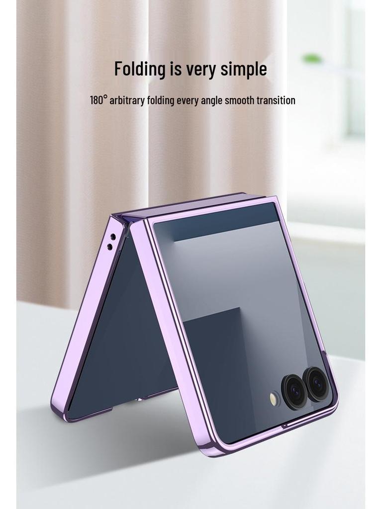 Чехол для Samsung Z Flip7 со складным держателем-кольцом MagSafe с вращением и защитой окна