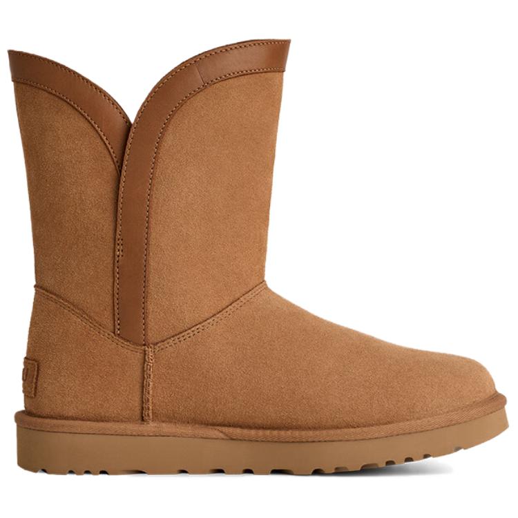 UGG Women's Classic Ultra Mini Platform Boots Chestnut Suede Wool Lined Slip On Winter Boots 1174515-CHE