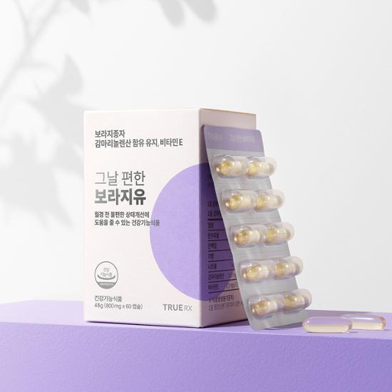 TrueRX Daily Удобное масло бурачника, 60 капсул (30-дневный запас), Корейская здоровая пища