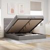 Ottoman Bed with Mattresses Taupe 200x200 cm Fabric
