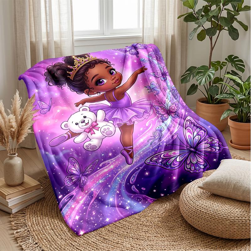 Butterfly Dance Fantasy blanket Personalized Name Flannel Blanket Soft Cozy Plush Throw for Sofa Bed Lightweight Home Decor