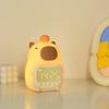Cute Rechargable Kids Alarm Clock Night Light Touch Snooze Always-On Display Desktop Table Clock 12/24H Alarm Led Clock