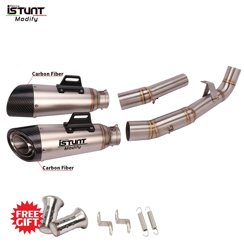 For Kawasaki Z1000 2007 2008 2009 Motorcycle Exhaust Escape Moto Modified Middle Link Pipe Carbon Fiber Muffler DB Killer