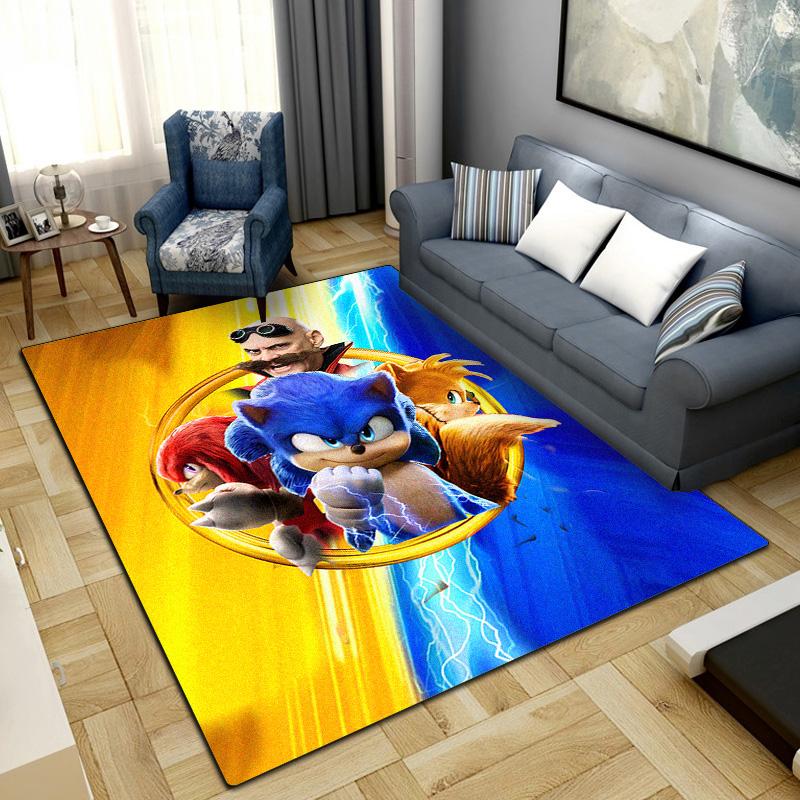 Cartoon Sonic Area Carpet for Living Room Bedroom Home Decor Cool Movie Mat Floor Mat LXRa40