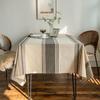Japanese Style Striped Tablecloth Rectangular Cotton Blend Dustproof Decorative Dining Table Cover Coffee Green