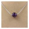 Stones and Minerals. Necklace 1 Pearl Amethyst 8 Mm Stainless Steel Chain.