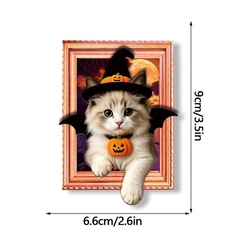 Трехмерный Halloweenский магнит на холодильник с рамкой для питомца, Магнитные держатели для фото и записок на металлические поверхности кухни