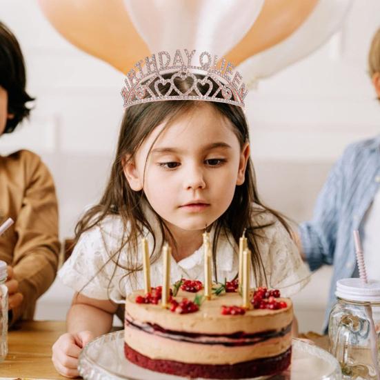Birthday Queen Tiara Sash Set Rhinestone Cown Comb Happy Birthday Sash Festive Headwear for Women Party Decor