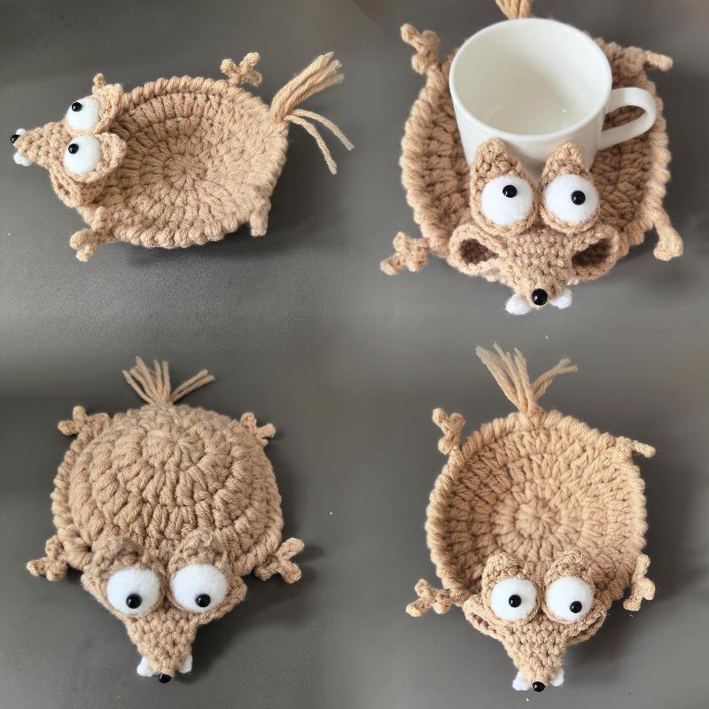 Handmade Crochet Animal Coaster: Heat-Resistant, Anti-Scald Dining Table Pad