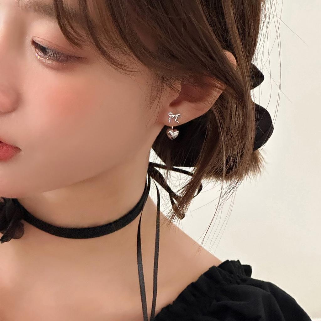 925 серебряные серьги-гвоздики Love, женские серьги-гвоздики с нишевым дизайном, элитные серьги-бантики, легкие, роскошные, простые, темпераментные серьги