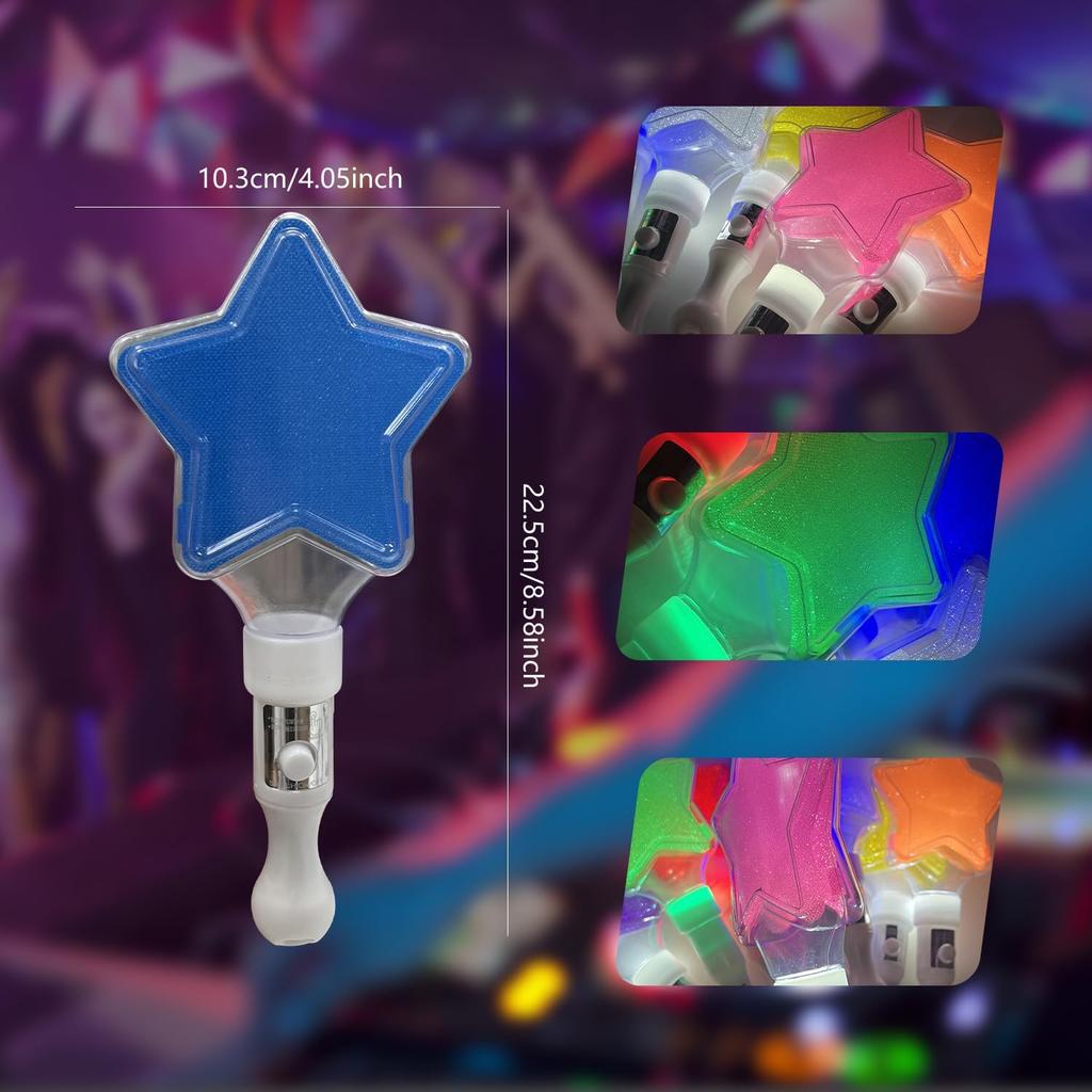 LED Stick Support Star Stick Heart Fluorescent Sticks Birthday Concert Party Glow Sticks Handheld Flashing Rod Idol Support Tool