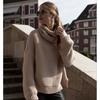 Women's Autumn and Winter Knitted Chunky Line Long-sleeved Turtleneck Pullover Sweater