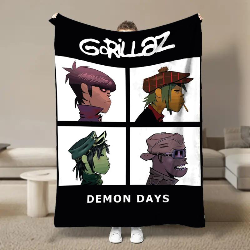 Виртуальная аниме рок-группа G-Gorillaz Мягкие одеяла, Сохраняющее тепло одеяло-плед, Удобное одеяло для пикника, Кровати, Дивана, Дома, Спальни