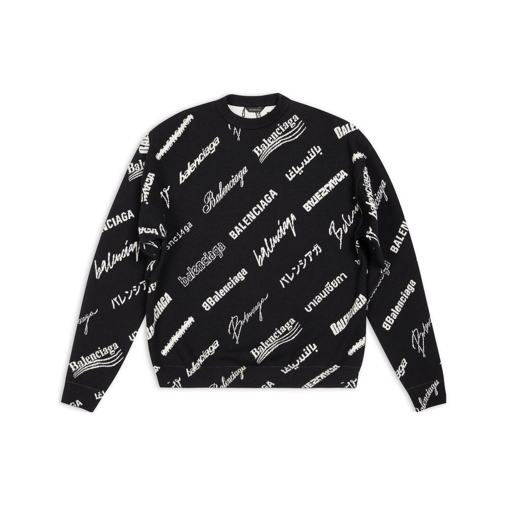 Balenciaga Свитер с принтом логотипа и круглым вырезом 724858T16651070