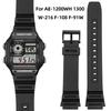 Для Casio AE1200/1300 W800H SGW400 F-91 F84 F105/108/A158/168 Силиконовый ремешок Браслет 18ММ мужской женский Черный ремешок