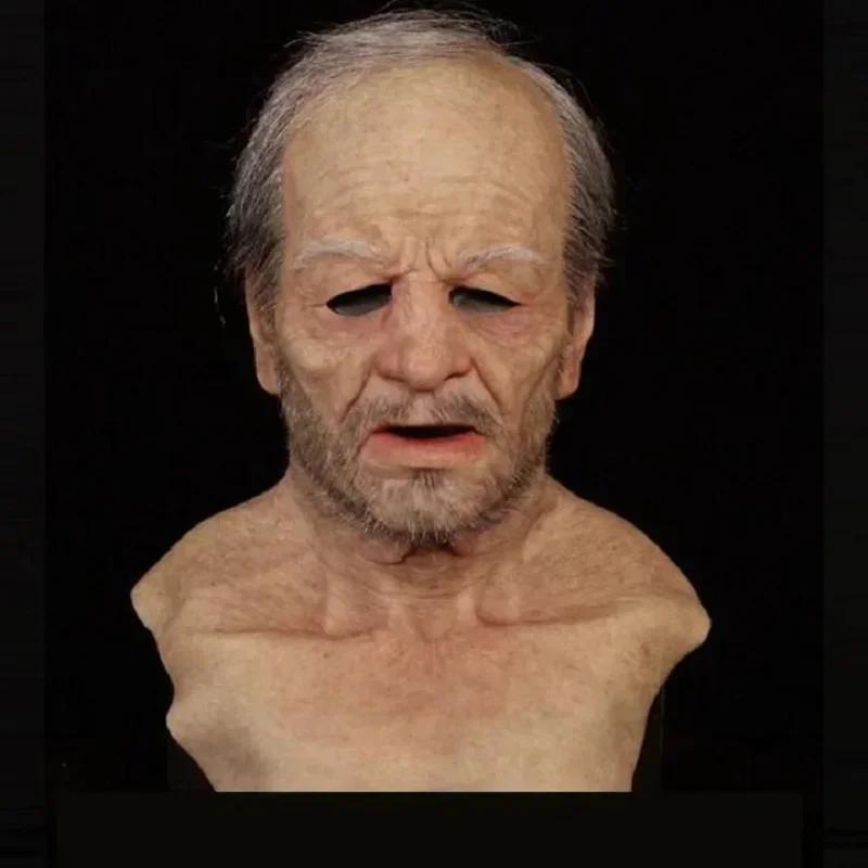 Vintage bald man's realistic mask, white wrecked bad walter mask, adult heisenberg latex mask, Halloween roleplaying festival