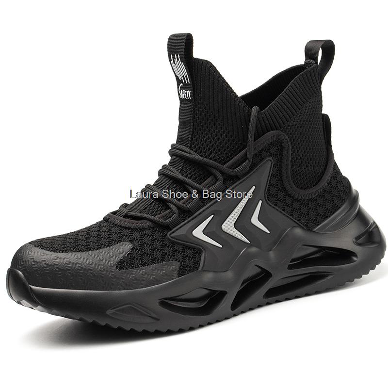 Fashion Work Safety Shoes Men Indestructible Work Boots Male Security Steel Toe Shoes Puncture-Proof Work Sneakers Men's Safety Boots