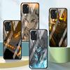 Glass Phone Case For Xiaomi Redmi 11 11E 10 8 9 7 Pro 9S K40 9C 9A Mi Poco X3 NFC 11 Lite 11T 10T Cover Demon Slayer Art