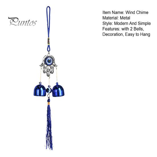 Синий злые глаза ветряная музыка с 2 колокольчиками для внутреннего и наружного использования в саду, патио, подвесной металлический ветряной колокольчик в форме сердца и дерева для бабочки