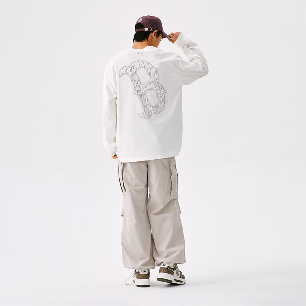 Новая базовая коллекция MLB Boston Red Sox 25FW Футболка Унисекс Слоновая кость Белый 3ATSB0554-43IVS