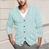Мужская повседневная однобортная модная куртка-кардиган с длинными рукавами на пуговицах