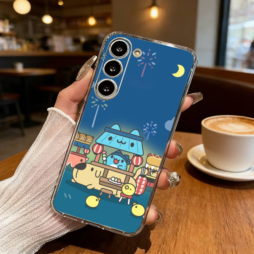 Cute B-Bugcat C-Capoo Phone Case For Samsung S25,S24,S21,S22,S23,S30,Ultra,S20,Plus,Fe,Lite Transparent Cover
