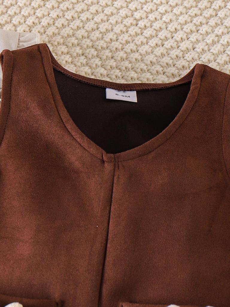 Новый европейский и американский наряд для девочек: Белый топ с длинным рукавом + платье