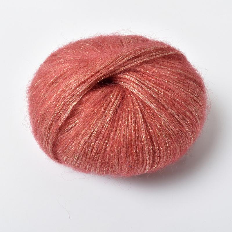 25g/ball Sequin Mohair Yarn DIY Handmade Knitting Golden Silk Mohair Yarn Wool Needle Material