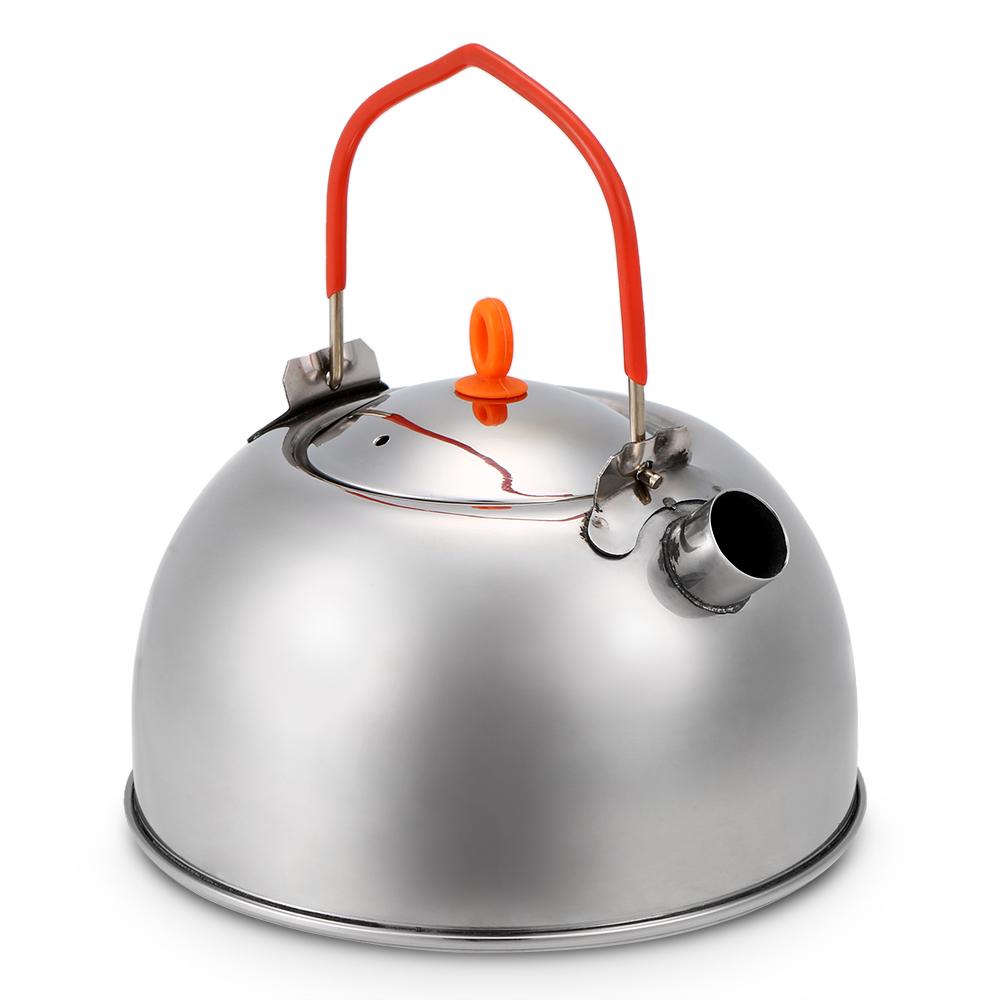 0.6L Stainless Steel Tea Kettle Portable Outdoor Camping Hiking Water Kettle Teapot Coffee Pot