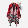 Winter Women Men Scarf Layers Poncho Hooded Retro Print Wraps Shawl Scarve Capa Para Mujer Pashmina Cloak New Unisex Christmas