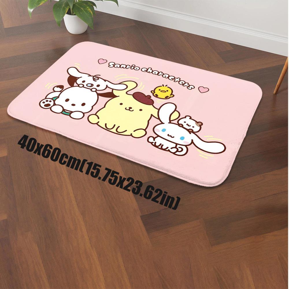 1pc Premium Flannel Creative Doormat, Non-Slip Bottom Mat with Sanrio Cartoon Character Collection Design, Soft and Comfortabl