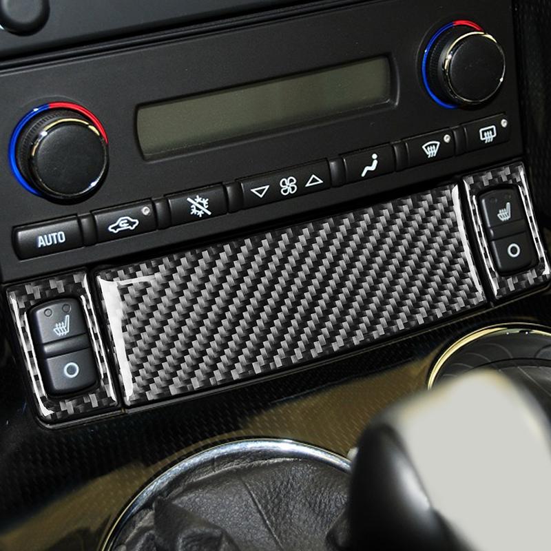 Для Chevrolet Corvette C6 2005-2007 3 шт., ящик для хранения из настоящего углеродного волокна, кнопка обогрева сиденья, панель, отделка салона автомобиля
