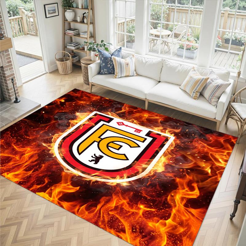 Union Berlin FC Design Crystal Velvet Carpet Cozy Non?Slip Printed Rug For Bedroom Living Room Entrance