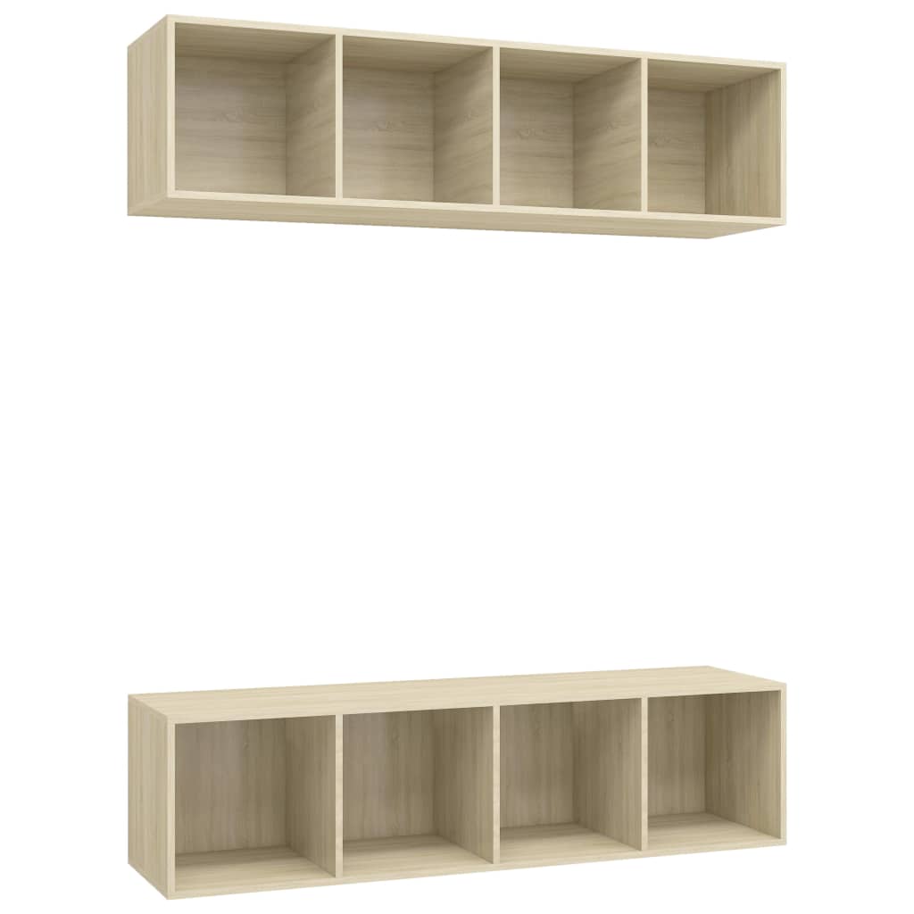 TV Wall Cabinets Set of 2 Sonoma Oak Wood Based Material
