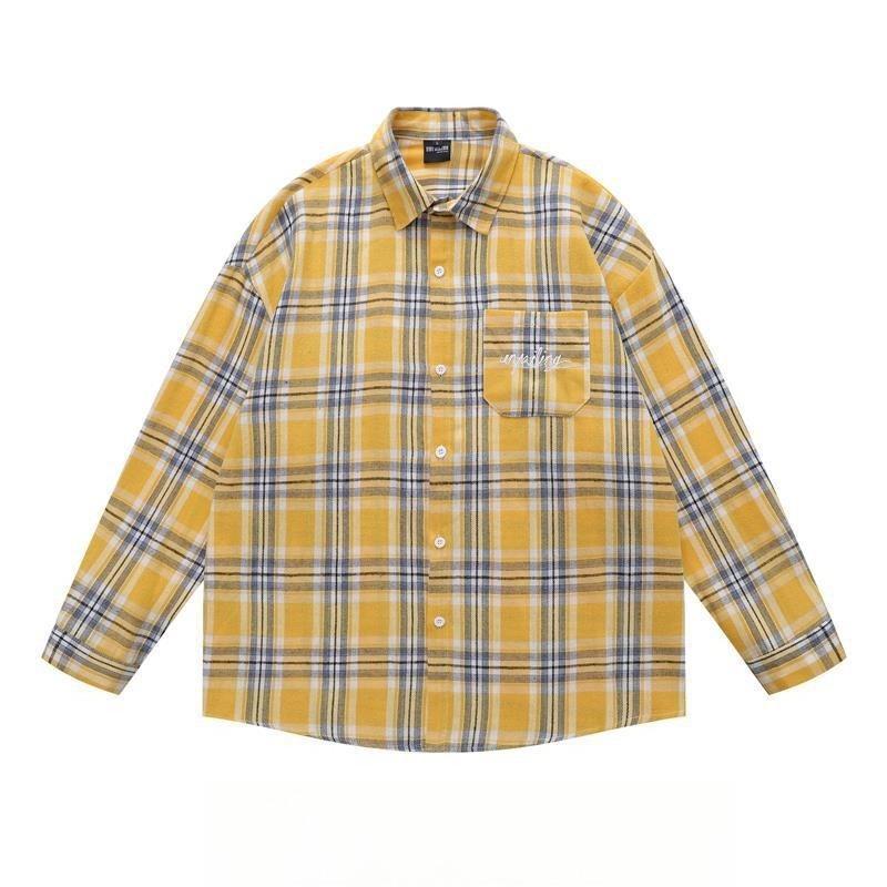 BeatStreet American Retro Plaid Trendy Long-sleeved Shirt Korean Style Fashionable Men Women Vintage Couple Casual Versatile Jacket Chic