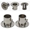 2Pcs Steel Pipe Bracket Tube Support Flange Seat Wardrobe Hanging Rail Rod Pole Socket End Holders 19-32mm Flange Rod Holder