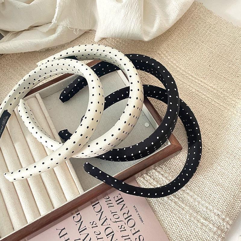 Trendy Polka Dot Multicolor Hairbands Thick Sponge for Elegant Styling