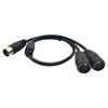 Audio Splitter Cable 5 Pin DIN Male to Dual Female High Transmission Audio Splitter Cable for Synthesizer Organ Electric Piano Midi Guitar