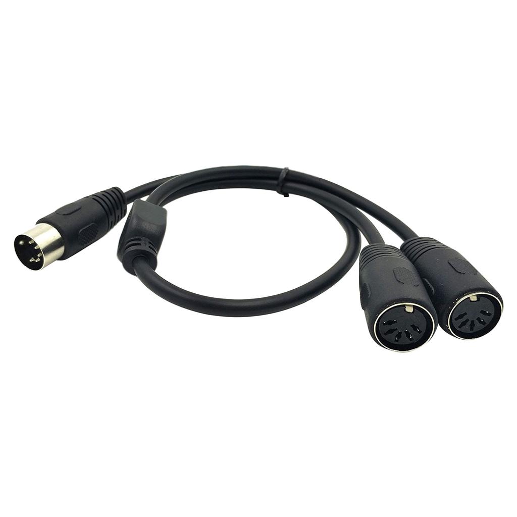 Audio Splitter Cable 5 Pin DIN Male to Dual Female High Transmission Audio Splitter Cable for Synthesizer Organ Electric Piano Midi Guitar