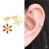14K Gold Needle Gold Flower Layered Piercing (S8888921)